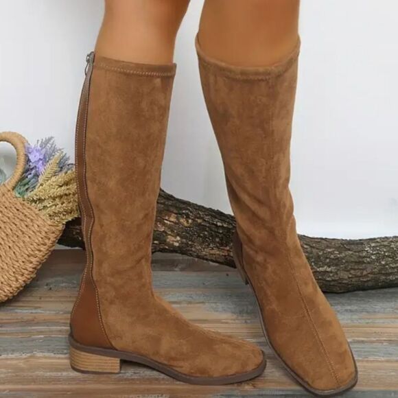 Brown Knee-High Suede Boots sz 8.5 - Picture 9 of 11